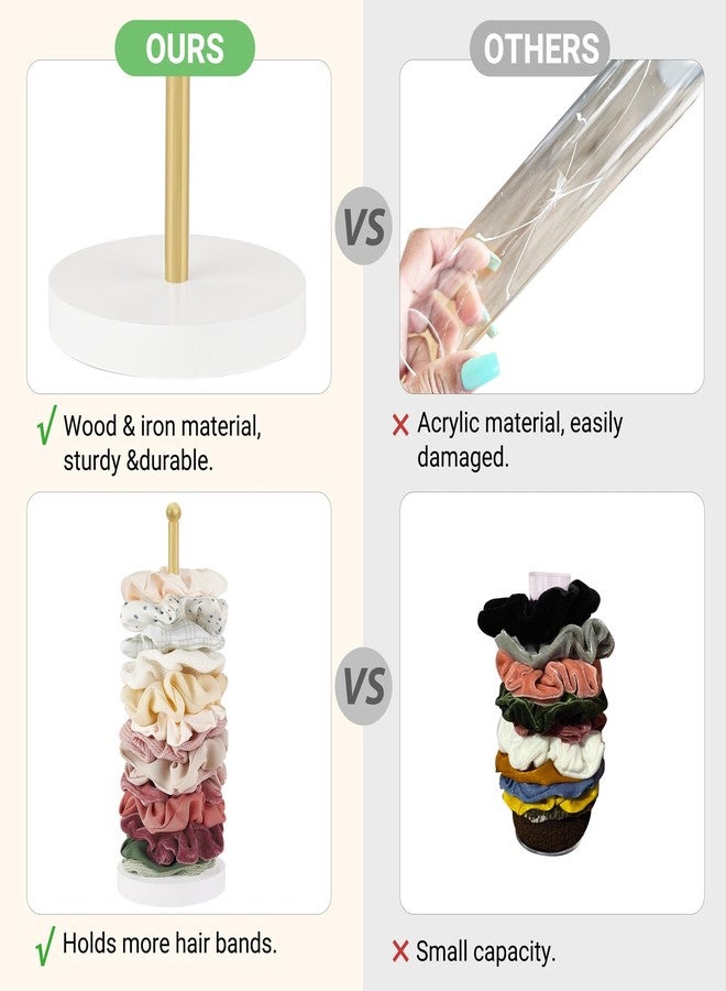 داهي حامل ربطات الشعر داهي، منظم إكسسوارات الشعر، حامل معدني عصري، منظم لتخزين وعرض ربطات الشعر، مناسب لغرف نوم النساء والفتيات، ديكور الحمام، ذهبي اللون - Image 5